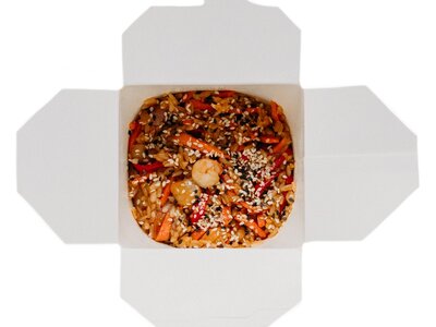 Вок с креветкой рис