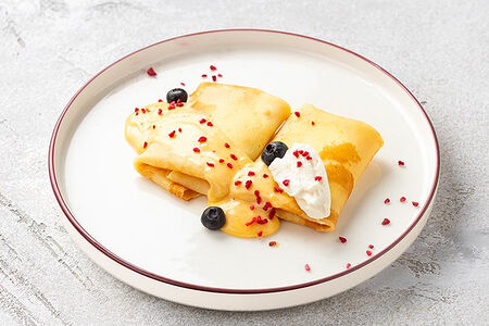 Блинчики с юдзу и кремом маскарпоне