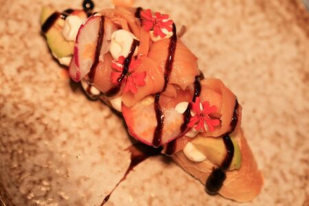 Брускетта с лососем