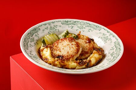 Сливочные куриные котлеты с пюре