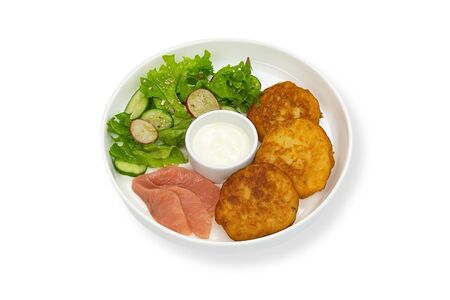 Драники с лососем и йогуртом