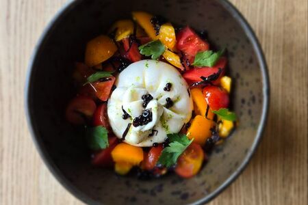 Буррата с томатами