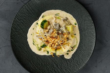 Бефстроганов с картофельным пюре