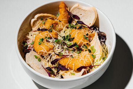 Романо с хрустящими креветками 