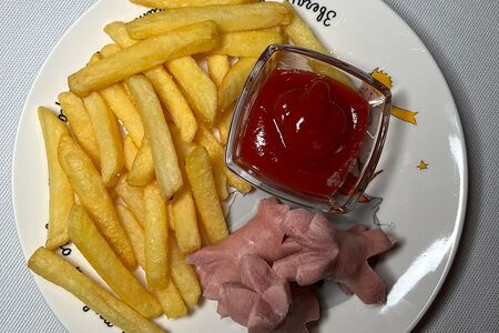 Мини-сосиски с картофельным пюре или фри