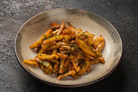 Картофель жареный со свининой