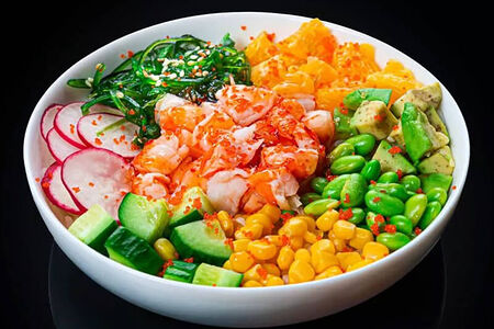 Салат Поке с креветками