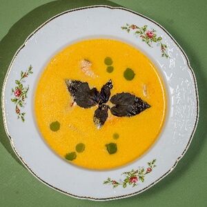 Горский сливочный суп с лососем