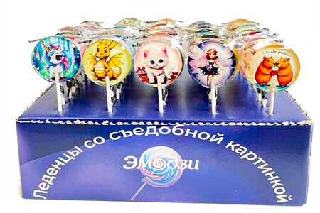  Леденцы со съедобной картинкой (ассорти)