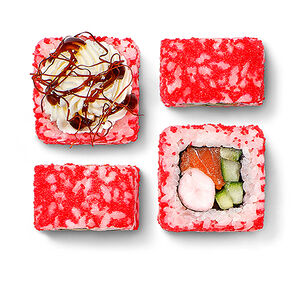 Унаги с лососем и креветкой