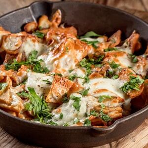 Жарёха с грибами и беконом