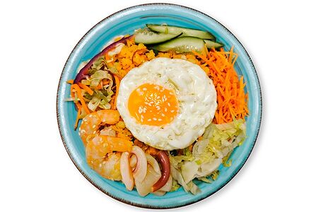 Ком ранг чон кимчи с морепродуктами Com Rang Tron Hai San