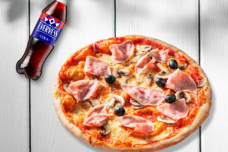 Пицца Портобелло и Evervess Кола