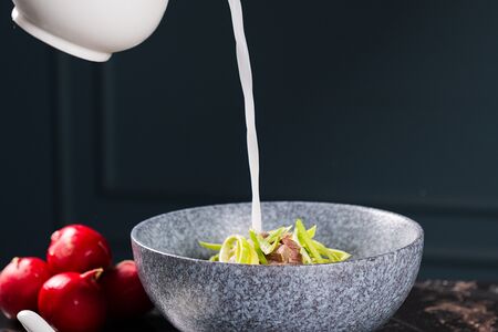 Окрошка с телятиной 