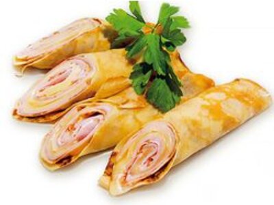 Блины с сыром и ветчиной