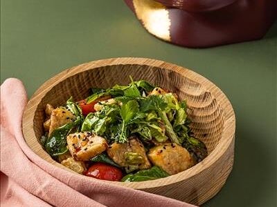 Салат с хрустящим Баклажаном