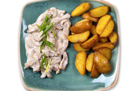 Свинина в сливочно-грибном соусе