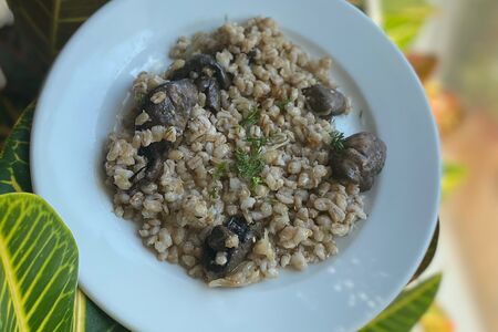 Перловка с грибами 