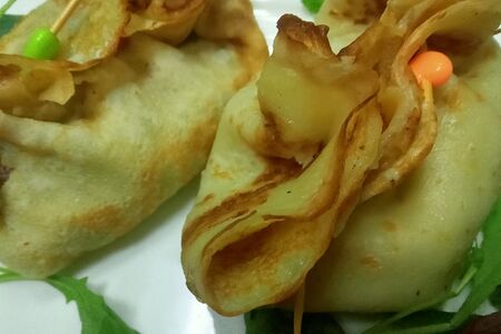 Грибочки в блинных кулечках