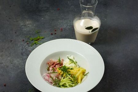 Окрошка на айране с цыпленком