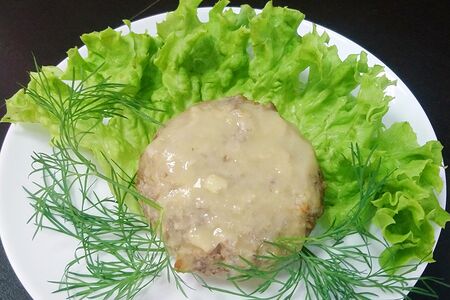 Котлета из нежного кролика с пророщенной зеленой гречкой