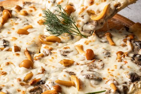 Пицца с лесными грибами и трюфельным маслом 