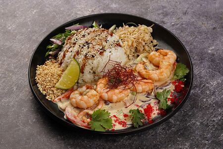 Креветки с рисом по-азиатски