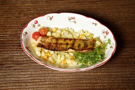 Филе волжского судака на гриле