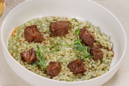 Ризотто с телятиной и соусом песто