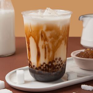 Карамельный Bubble Tea с молоком, карамелью и тапиокой