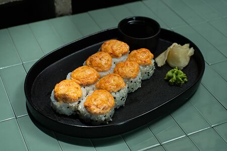 Запеченный с креветкой и омлетом