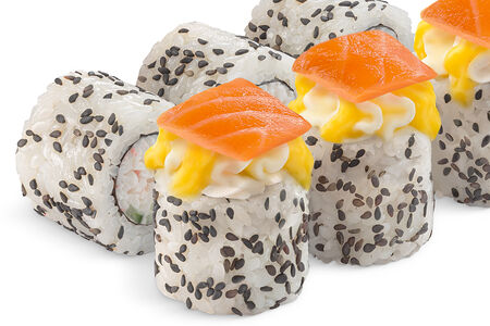 Ролл лосось-манго с крабом