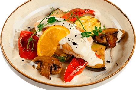 Лосось с овощами гриль 320 гр