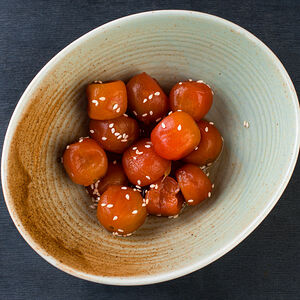 Томаты с апельсиновым понзу