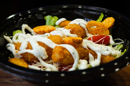 Салат цезарь с креветками