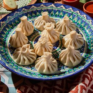 Хинкали с грибами и картофелем