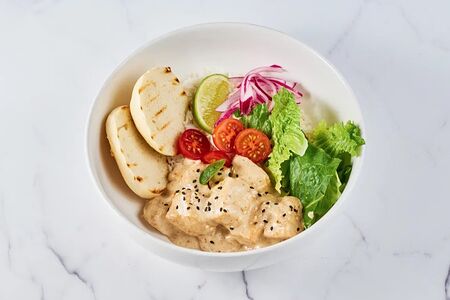 Куриное филе в ореховом соусе с рисом басмати 