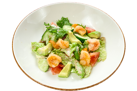 Салат с авокадо и креветками