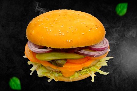 Чизбургер с куриной котлетой