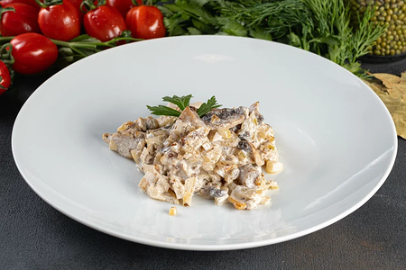 Печень по-строгановски