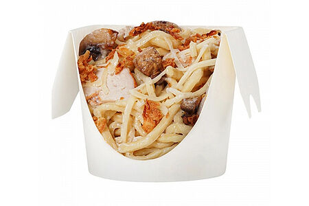 Паста с курицей и грибами