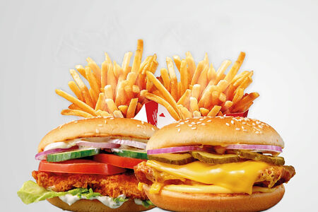 Сет на двоих с чикенбургерами