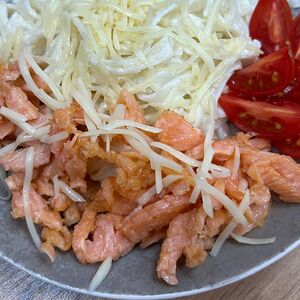 Фетучини с лососем