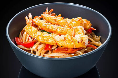 Удон с креветками