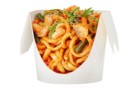 Вок с креветками