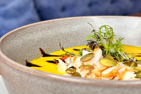 Тыквенный суп с креветками