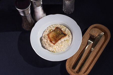 Судак с лимонным ризотто