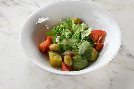 С битыми кабачками, фетой и печеным перцем