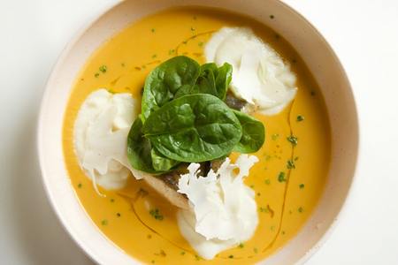 Филе судака с ризотто из цветной капусты