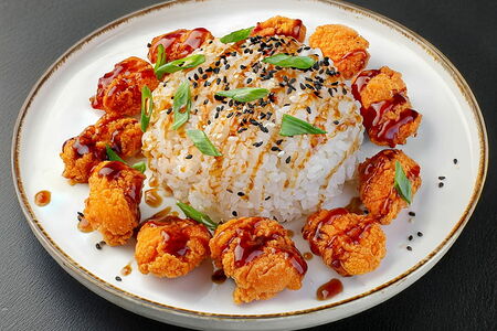 Курица тонкацу с рисом